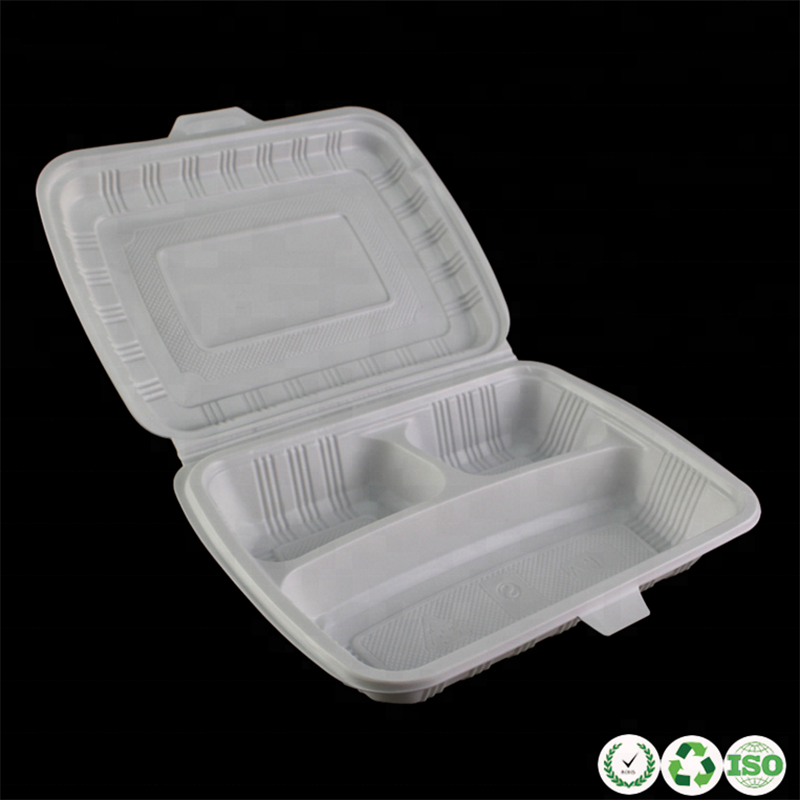 Wholesale disposable plastic lunch box biodegradable corn starch food packaging container